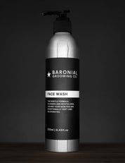 SLS Free Face Wash for men with dark rustic background – soothing, chemical-free cleanser that nourishes and revitalizes your skin.
