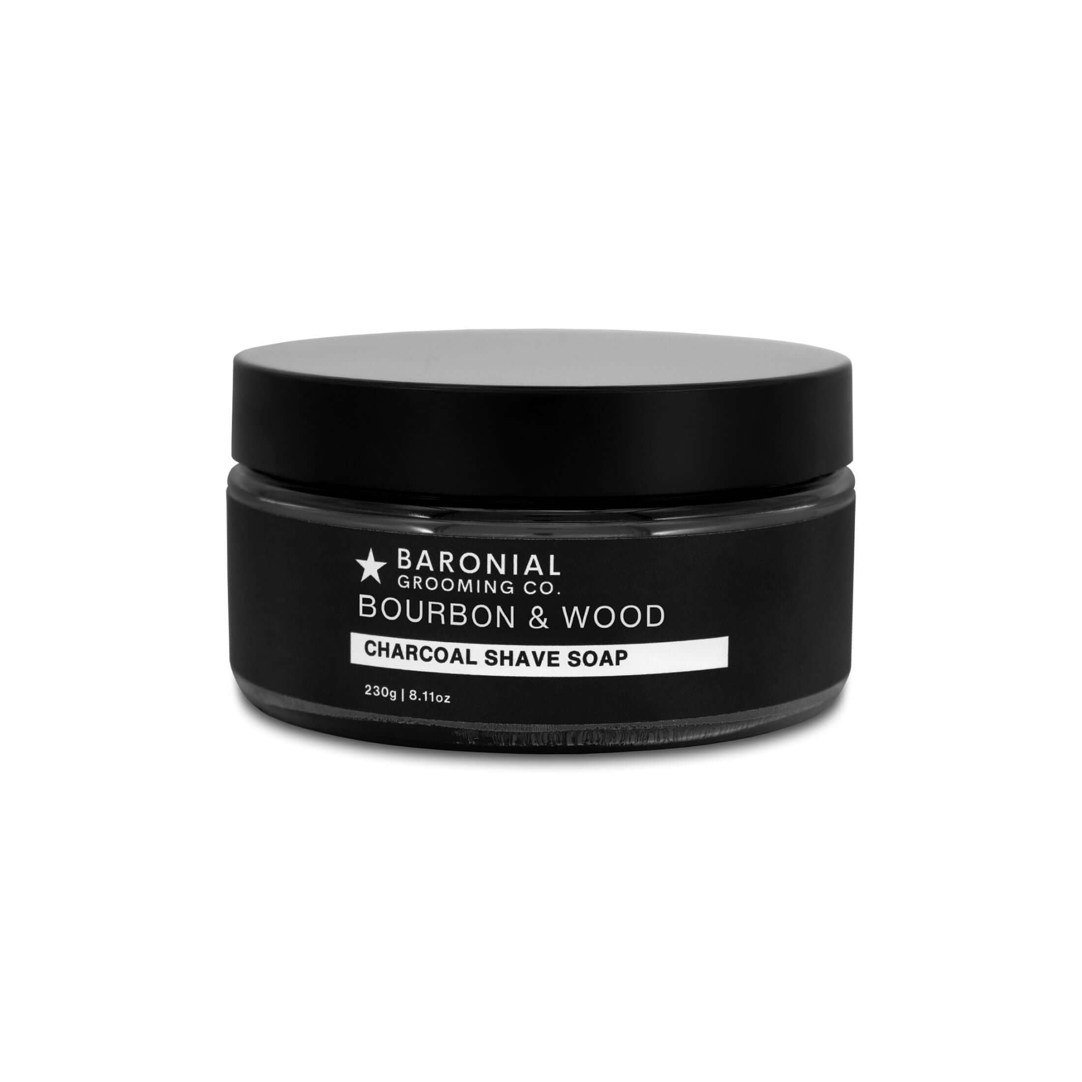 Tobacco & Vanilla Charcoal Shave Soap – artisan shave soap with activated charcoal and warm, masculine fragrance.