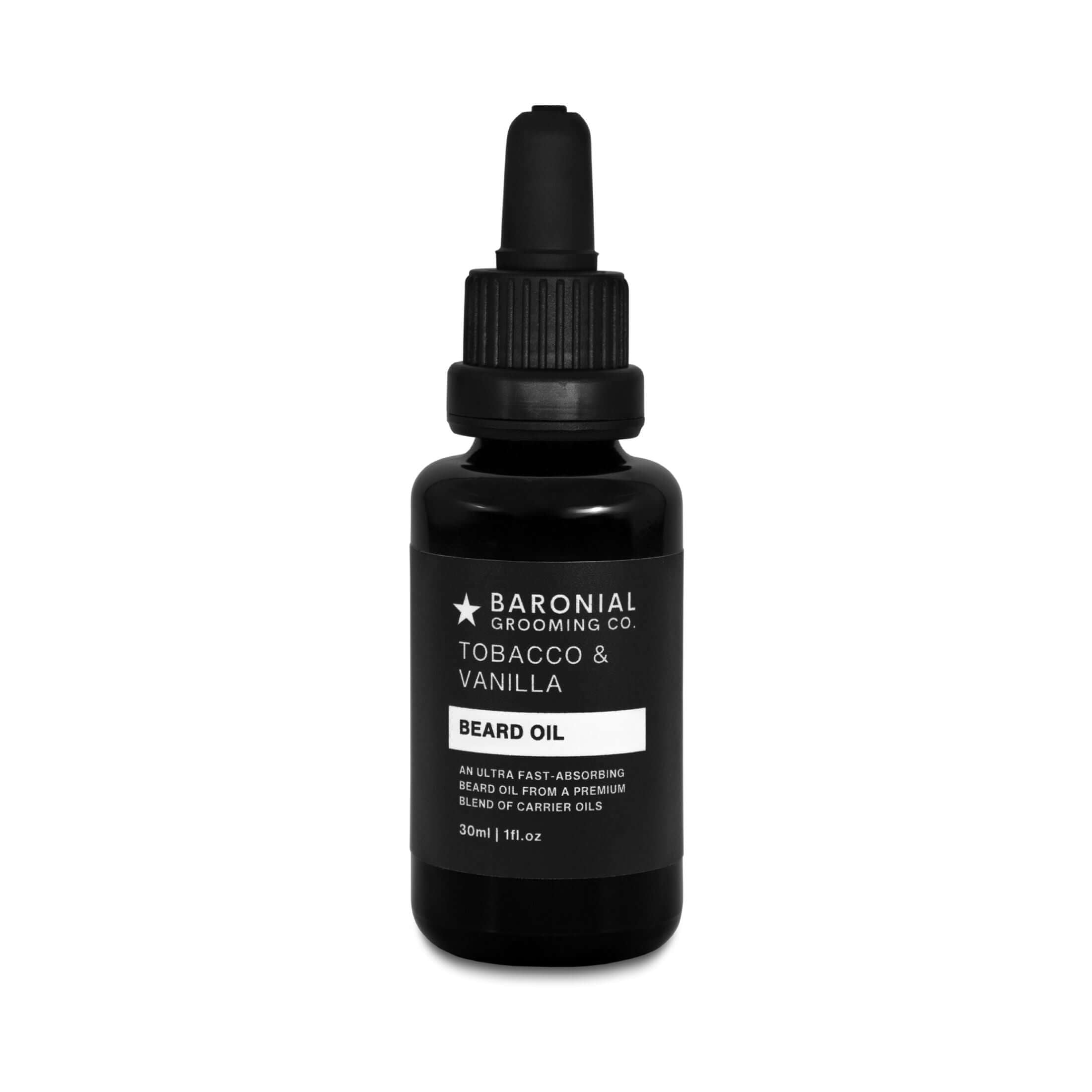 Tobacco & Vanilla Beard Oil – nourishing beard oil with a rich, warm fragrance for a soft, well-groomed beard.